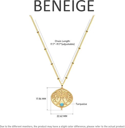 Vista 4 de BENEIGE Gold Necklace For Women 14K Gold Plated Cubic Zirconia Charm Necklaces Pendant Jewelry Gifts