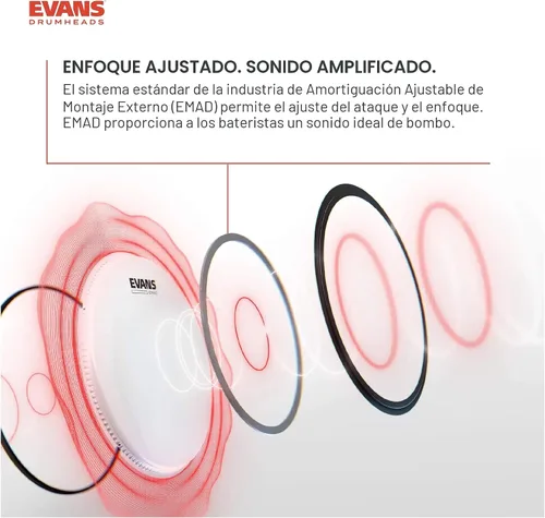 Vista 4 de Evans Cabezales de bombo – EMAD Heavy Weight Clear Bass Drumhead – BD22EMADHW – 22 pulgadas