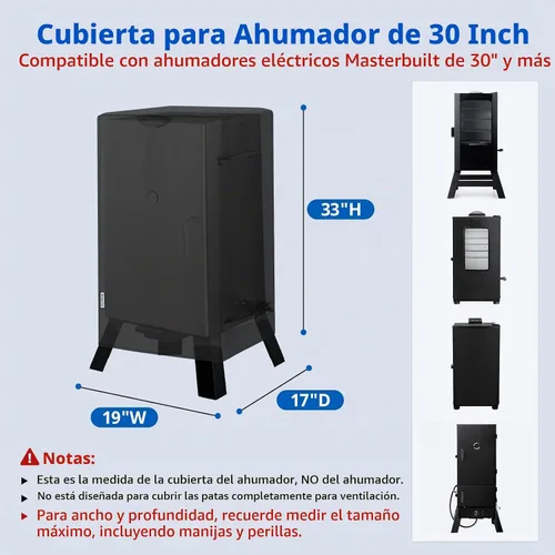 Vista 2 de SunPatio Funda para ahumador eléctrico de 30 pulgadas, cubierta vertical cuadrada impermeable resistente para ahumador, cubierta digital