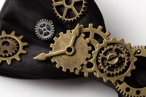 Vista 4 de KOGOGO Steampunk Gears Bowtie - Accesorio de disfraz retro, Negro