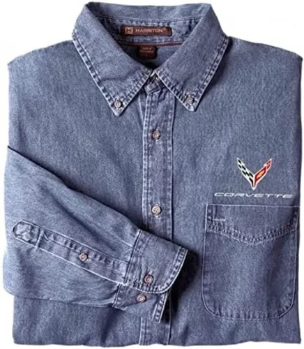 Vista 2 de Camisa de mezclilla de manga larga Corvette con botones: C8 Next