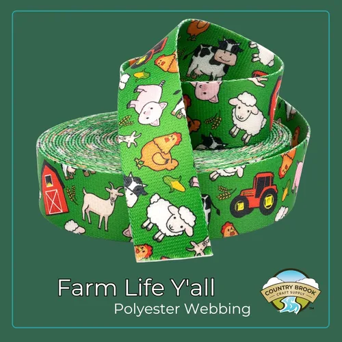 Vista 4 de Country Brook Design - Correas de poliéster Farm Life Y'all