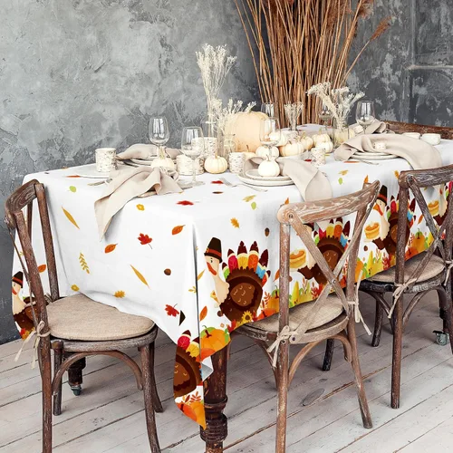 Vista 6 de Kit de suministros para fiesta de Acción de Gracias con pavo de Gatherfun - Set de vajilla desechable con temática de otoño con platos, servilletas