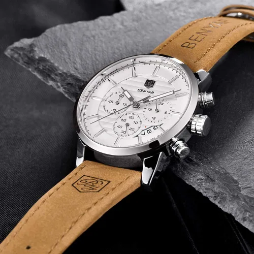 Vista 6 de BENYAR - Reloj de cuarzo impermeable con cronógrafo de cuarzo para hombre y negocios, Cronógrafo, movimiento de cuarzo