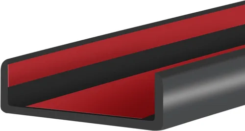 Vista 28 de Borde de goma protector, canal en U autoadhesivo de 1-1/2 pulgadas para maderas, bandas flexibles en forma de U para despegar y pegar, protector