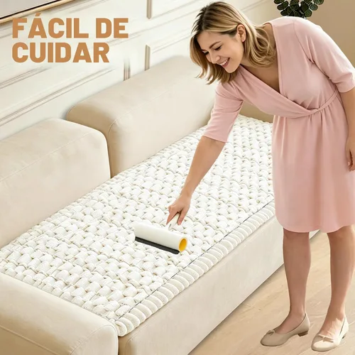 Vista 3 de Funda para sofá para perros lavable, fundas para sofá de 3 cojines no deslizantes, duraderas y peludas, funda para sofá apta para mascotas