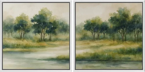 Vista 77 de SIGNFORD Impresión en Lienzo Enmarcado Arte de Pared Art Nouveau Lago de Cisnes Elegantes Ilustraciones de Aves Acuáticas Moderno Boho Naturaleza