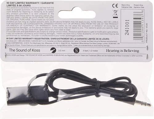Vista 3 de Koss 155954 VC20 Control de volumen, embalaje estándar, cable de 39 pulgadas, compatible con teléfonos celulares y auriculares