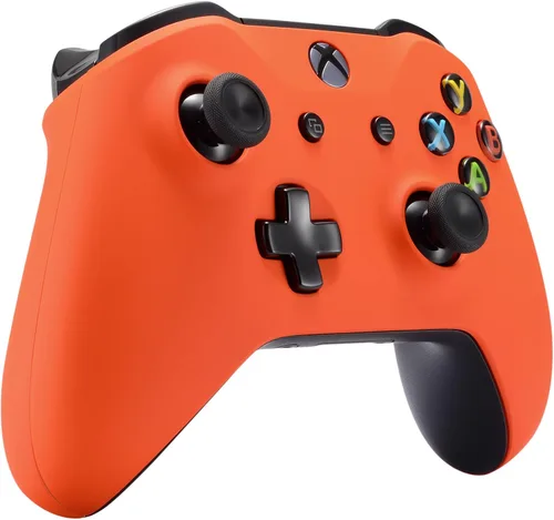 Vista 5 de eXtremeRate Soft Touch Top Shell Front Housing Faceplate Replacement Parts with Side Rails Panel for Xbox One X S Controller (Orange)