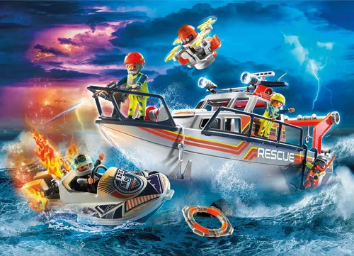 Vista 2 de Playmobil Rescate de incendios con embarcaciones personales