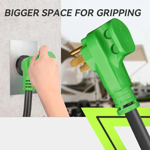 Vista 5 de RVMATE Cable de extensión de alimentación con cerradura para RV/generador de 50 amperios y 25 pies, mango de fácil enchufe, 14-50P a SS 2-50R