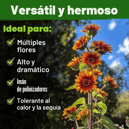 Vista 6 de HOME GROWN Autumn Beauty Semillas de girasol, 40 semillas, Helianthus