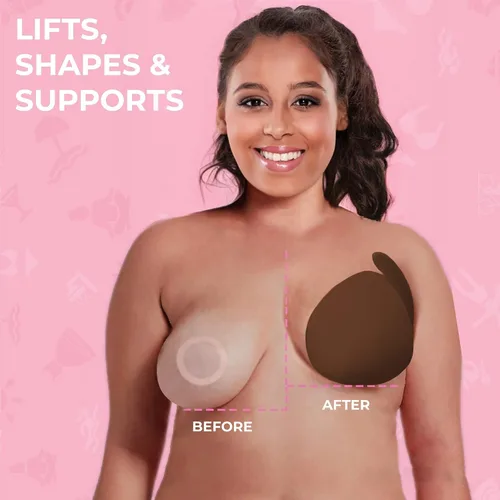 Vista 2 de Cinta de levantamiento de senos - 3 pares con cubiertas para pezones - Cinta para tetas - Cinta para tetas - Cinta para tetas