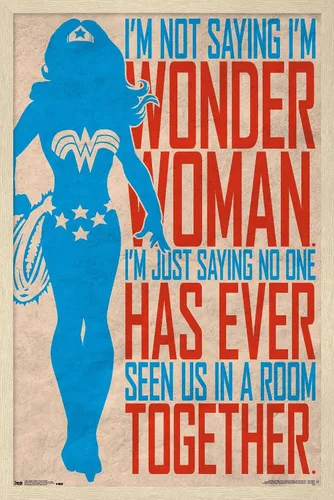 Vista 7 de Trends International DC Comics - Póster de pared de identidad secreta, Mujer Maravilla, 14.725 x 22.375 pulgadas, versión enmarcada de madera