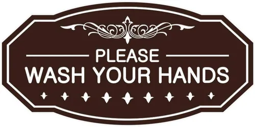 Vista 37 de Signs ByLITA Letrero Victoriano Please Wash Your Hands (Negro) - Pequeño