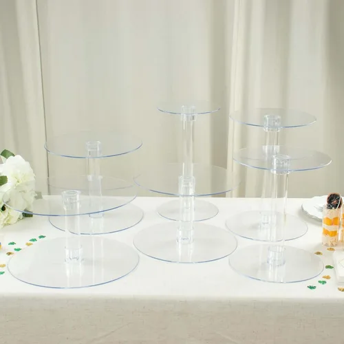 Vista 6 de Efavormart - Soporte para decoración de postres de 6 niveles de cristal acrílico resistente para decoración de postres para fiesta de cumpleaños