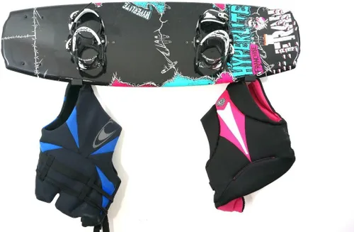 Vista 3 de StoreYourBoard Naked Wake, estante de pared para wakeboard, estante de almacenamiento de aluminio