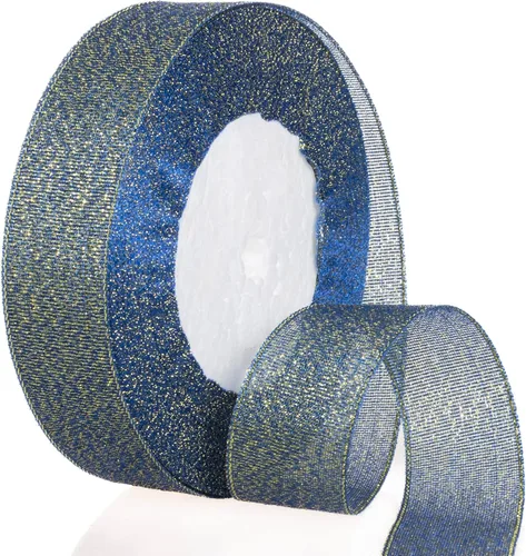 Vista 10 de YASEO Cinta de purpurina negra y plateada de 1 1/2 pulgadas, cinta de tela metálica brillante colorida para envoltura de regalos, manualidades