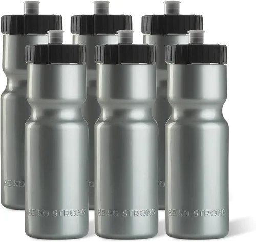 Vista 12 de Botellas de agua deportivas 50 Strong – Botellas de plástico reutilizables de 22 oz libres de BPA con tapa de tracción – Fabricadas en EE. UU.