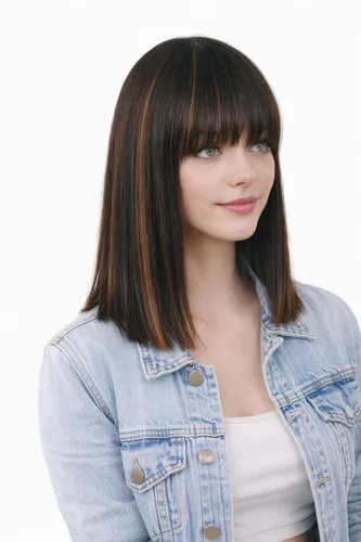 Vista 11 de Peluca de cabello humano lacio rubio 613 de 15 pulgadas con flequillo, sin pegamento, sin encaje frontal, Yaki Bob para mujer