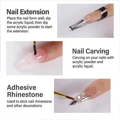 Vista 3 de MAGIC ARMOR Monómero líquido acrílico, monómero acrílico profesional de 5.1 fl oz para kit de sistema de uñas, secado rápido para extensiones de uñas