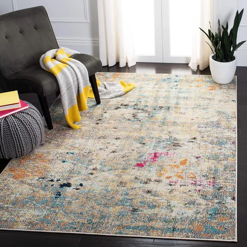 Vista 11 de SAFAVIEH Colección Madison - Alfombra de pasillo, 2'2" x 6', color fucsia y oro, diseño bohemio abstracto envejecido, no desprende pelusa y fácil