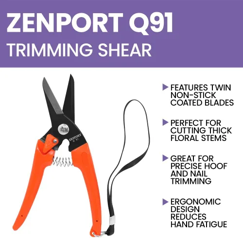 Vista 5 de Zenport Q91 Ultra Twig and Hoof - Tijeras para recortar pezuñas, 7.25 pulgadas, color naranja