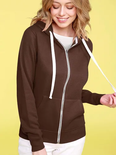 Vista 2 de Lock and Love Chaqueta con capucha y cremallera para mujer, de manga larga, cómoda y ligera