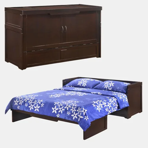 Vista 18 de NIGHT & DAY Cubo premontado gabinete Murphy cama, Beadboard Cherry