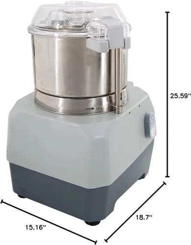 Vista 7 de Hakka - Procesador de alimentos combinado con cuenco de acero inoxidable de 3 cuartos de galón, alimentación continua y 4 discos - 1 hp