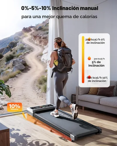 Vista 2 de TOPUTURE Walking Pad with 10% Incline, 3.0HP Brushless Quiet Under Desk Treadmill, Portable Treadmills for Home/Office, Running Machine 300 lbs
