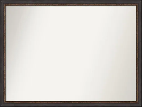 Vista 73 de Amanti Art Espejo de baño negro para sobre el fregadero, 23 x 23 pulgadas, espejo cuadrado negro Ashton, marco de madera tradicional mediano, se