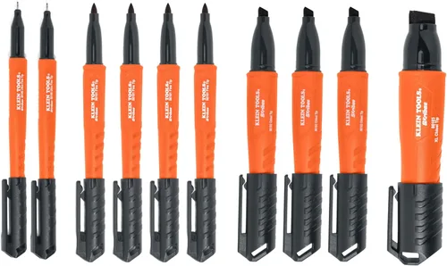 Vista 12 de Klein Tools 8610112 Skribes Marcadores Permanentes de Punta Fina, Tinta de Grado Profesional, Marcador Multisuperficie para Sitios de Trabajo