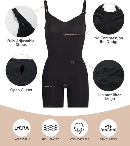 Vista 4 de SHAPERX Faja moldeadora para mujer, body con control de abdomen, levantador de glúteos, pantalones cortos moldeadores de cuerpo