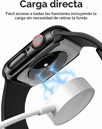 Vista 9 de JR.DM - Juego de 2 fundas de policarbonato duro de 38 mm con protector de pantalla de vidrio templado HD para Apple Watch Series 3/2/1, protector