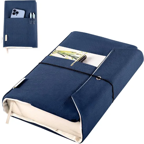 Vista 21 de Fundas de libro de lienzo, protector de libro lavable, funda de libro para novelas de tapa blanda, funda de libro ajustable para tapa dura