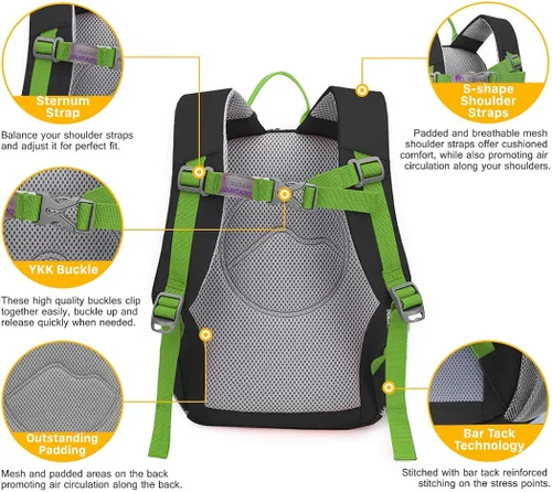 Vista 5 de MOUNTAINTOP Mochila infantil para niños y niñas, bolsa de jardín de infantes