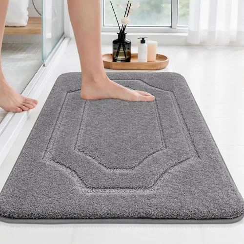 Vista 22 de BEQHAUSE Alfombra de Baño-Antideslizante-Tapete de Baño-Suave y Absorbente-Tapete de Ducha-Tapetes de Baño de Poliéster para Baño Lavables a Máquina