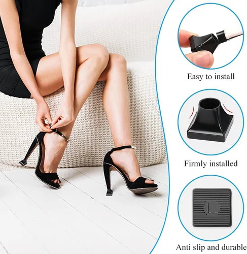 Vista 3 de Heel Protectors Heel Caps for High Heels Boot Heel Replacement for Women Walking on Grass Non-Slip Heel Covers