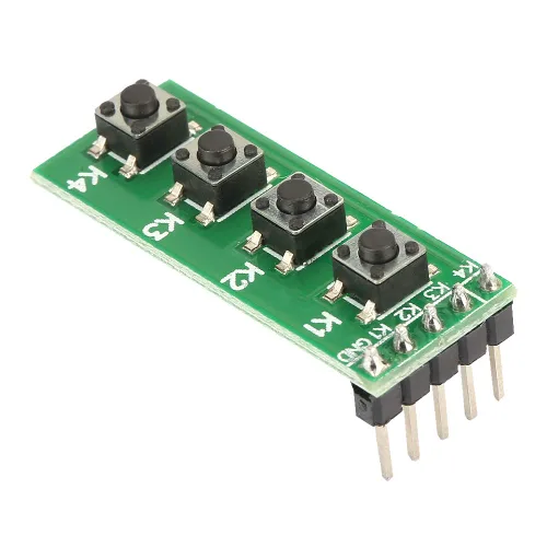 Vista 5 de Módulo de interruptor de botón universal de 4 teclas, tablero de teclado compacto para proyectos de microcontrolador, kit de componentes