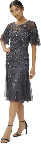 Vista 3 de Adrianna Papell Vestido midi elegante con cuentas para mujer
