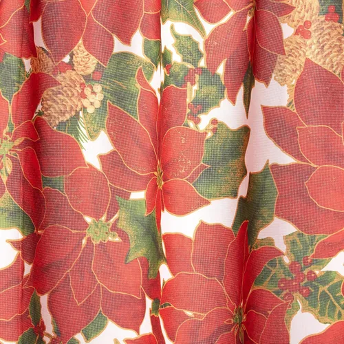 Vista 5 de Violet Linen Juego de cortinas de cocina de 3 piezas con estampado botánico botánico de Navidad