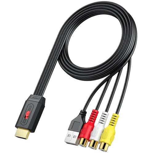Vista 9 de Neoteck Convertidor RCA a HDMI 20cm/0.66ft AV a HDMI Cable