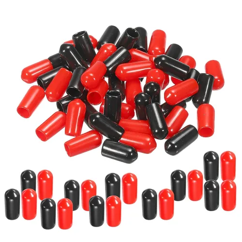Vista 68 de MECCANIXITY 50 unids tapas de goma Surtido de 0.079 in PVC vinilo tornillo rosca protector para tornillo tornillo negro rojo