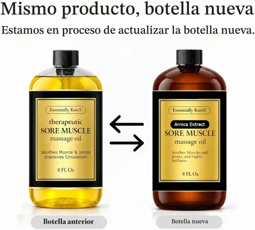 Vista 2 de Essentially KateS Aceite de Masaje para Músculos Adoloridos 8 onzas líquidas - Extracto de Árnica y Menta - Calma los Músculos y Articulaciones
