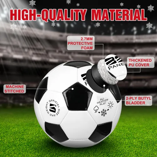 Vista 3 de Shappy 2 pelotas de fútbol a granel con bomba, bolsa de malla, tamaño oficial 3, 4, 5, pelota de fútbol colorida para interiores y exteriores