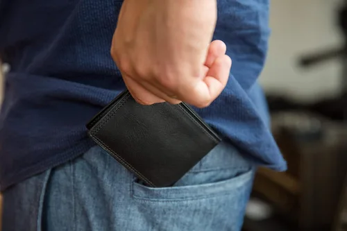 Vista 7 de Bosca Cartera pequeña de cuero plegable para hombre