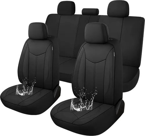 Vista 9 de CAROMOP Funda de neopreno para asiento de automóvil, 2 asientos delanteros, fundas de asiento impermeables para automóviles, ajuste universal