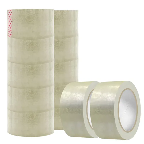 Vista 9 de 3 rollos de cinta de embalaje transparente, 1.8 pulgadas de ancho x 55 yardas por rollo para cinta de embalaje resistente para cajas de mudanza
