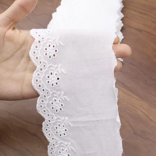 Vista 2 de Cinta de algodón de 7 yardas con ojales para costura, vestidos, ropa de bebé, bolsos, ropa para mascotas, 3.2 pulgadas
